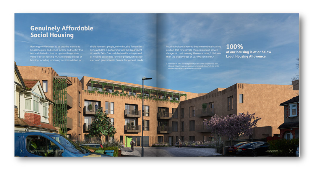 Harrow Churches Housing Association Annual Report nim design