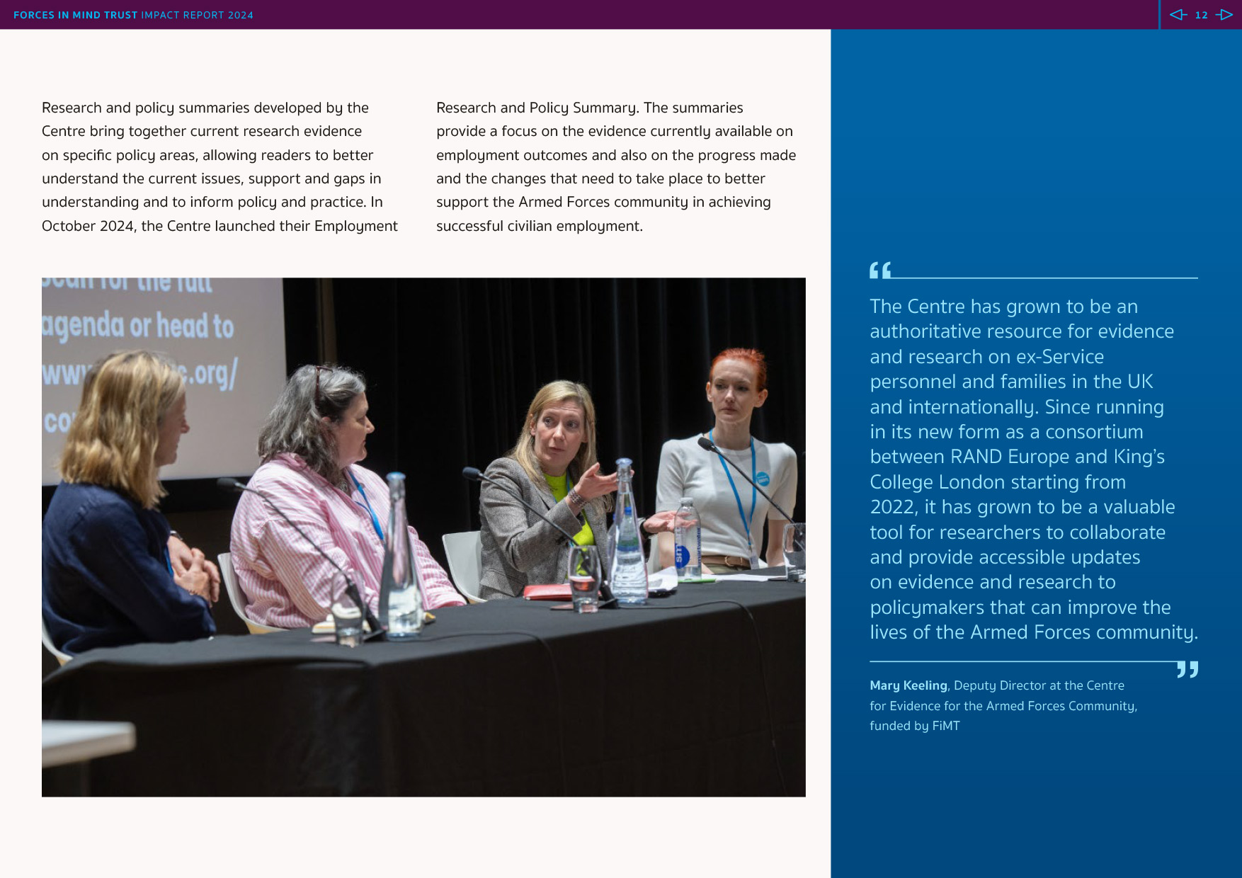 Forces in Mind Trust Impact Report 2024